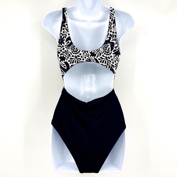 PRANA Women's Ruby Beach One-Piece Swimsuit Small Black Flora Fauna NWT - Picture 8 of 14